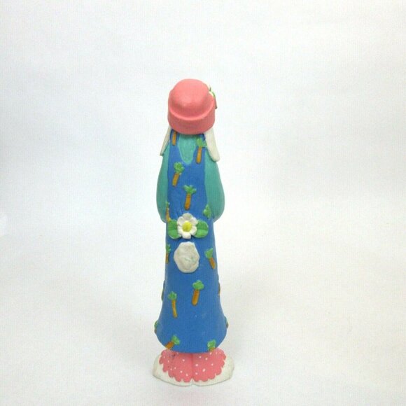 Thin 8” Tall Lady Resin Bunny Rabbit Easter Holiday Decor Spring Pencil Style - Picture 2 of 3